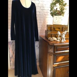 Soft Surroundings Sapphire Velvet Maxi Dress